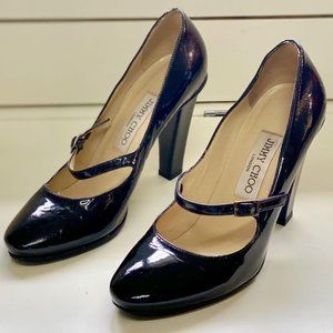 Jimmy Choo KINDLE Black Patent Leather Shoes 36.5